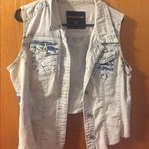 Cropped Denim Vest